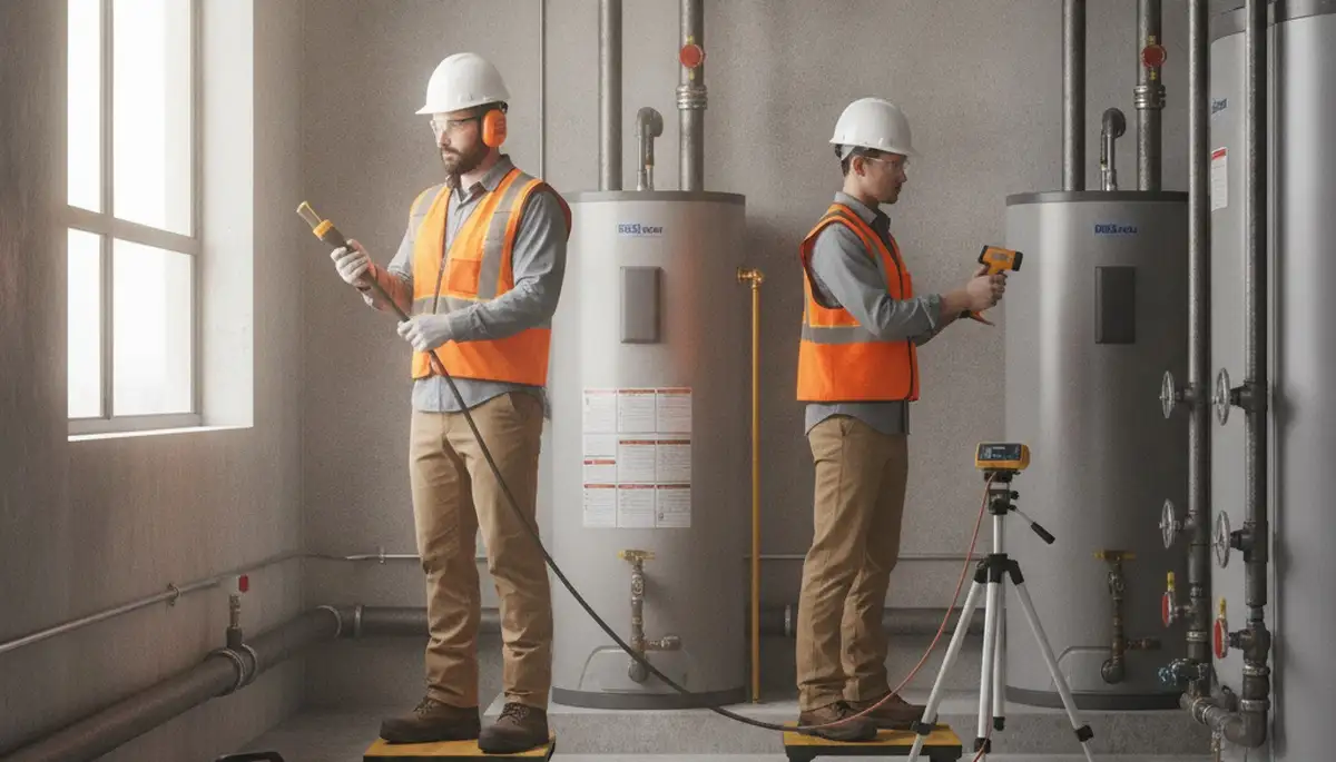 Hartford, CT plumber using leak detection tools for hidden home water leaks