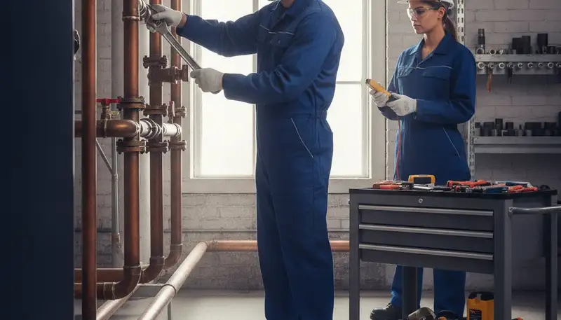 Hartford, CT plumber repairing pipes for a home plumbing service call