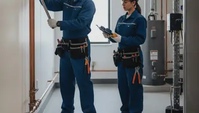 Hartford, CT plumber repairing a home pipe for plumbing service in cold-weather conditions