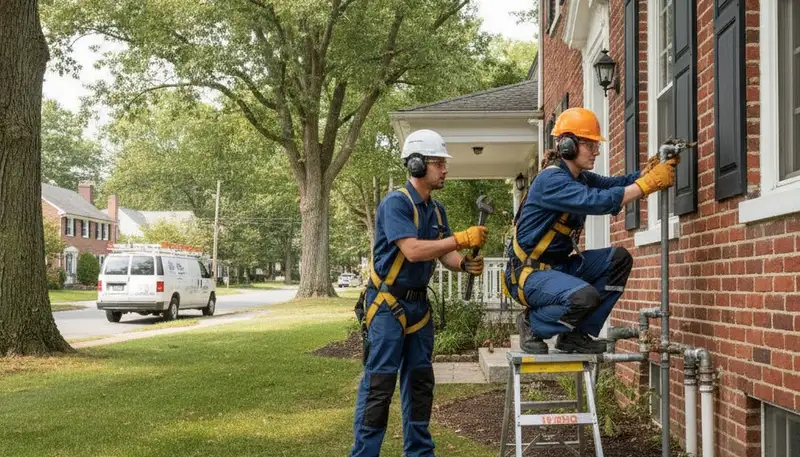 Hartford, CT plumber repairing a residential plumbing issue for a local plumbing repair service