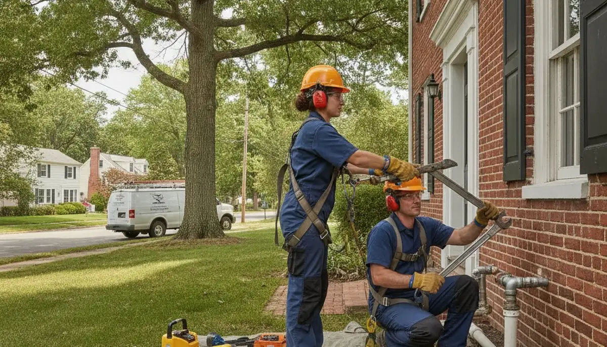 Hartford, CT plumber repairing a pipe for residential plumbing service