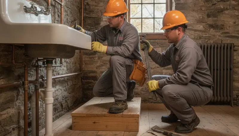 Hartford, CT plumber repairing a residential plumbing issue for a local plumbing service