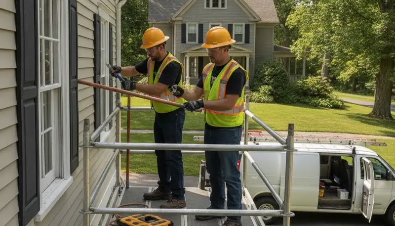 Hartford, CT plumber repairing a residential plumbing issue for local home service customers