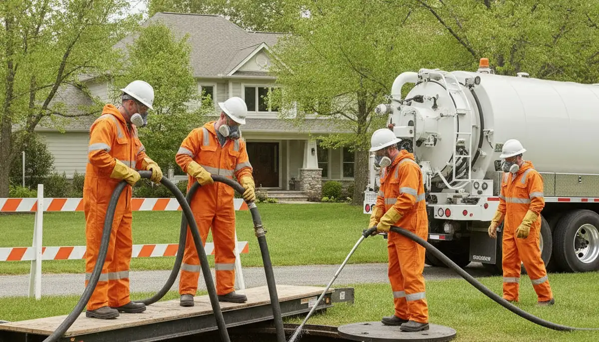 Hartford, CT plumbers cleaning septic tanks for reliable home plumbing service