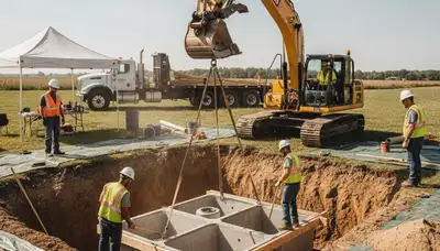 Hartford, CT septic tank installation by On Call Plumbers for residential plumbing service site setup