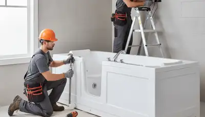 Walk in tub installation for Hartford, CT homeowners by a professional plumbing-repair team
