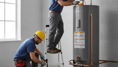 Hartford, CT plumber repairing a water heater for reliable home heating service